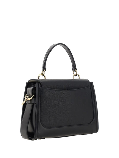 Black Calf Leather Tess Handbag