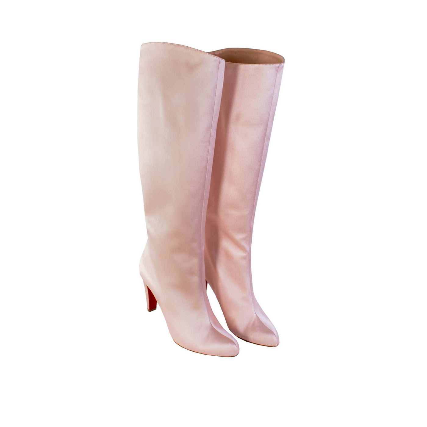 Pink Satin High Boots