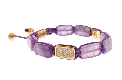 CZ Amethyst 18K Gold 925 Bracelet