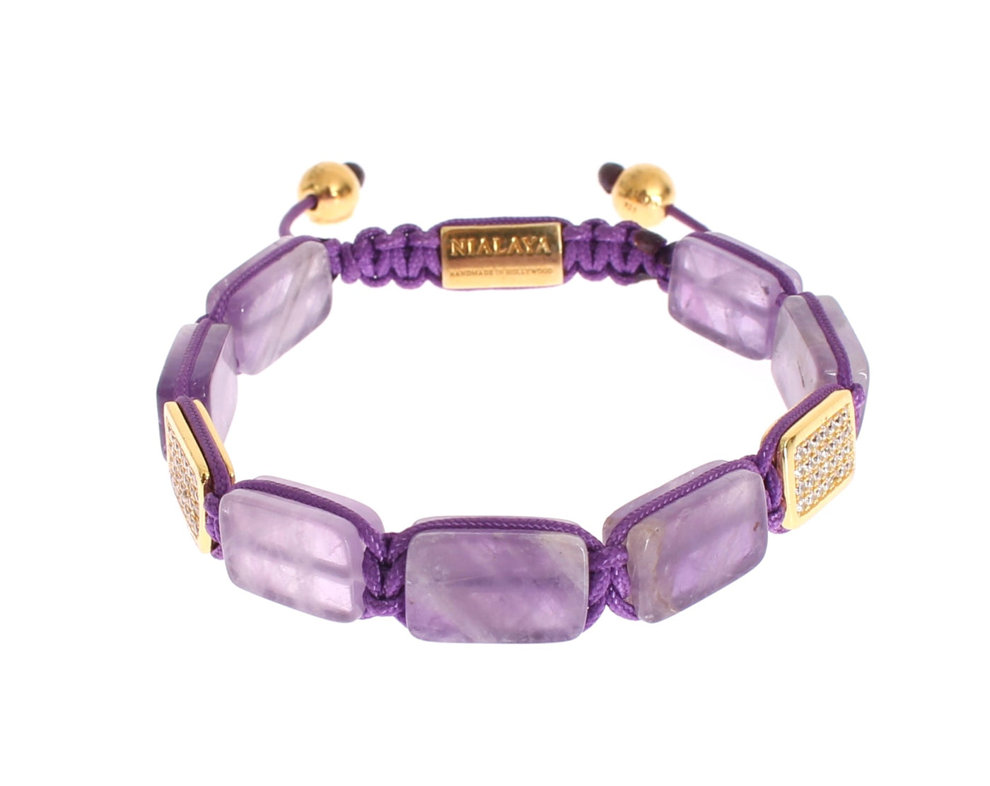 CZ Amethyst 18K Gold 925 Bracelet