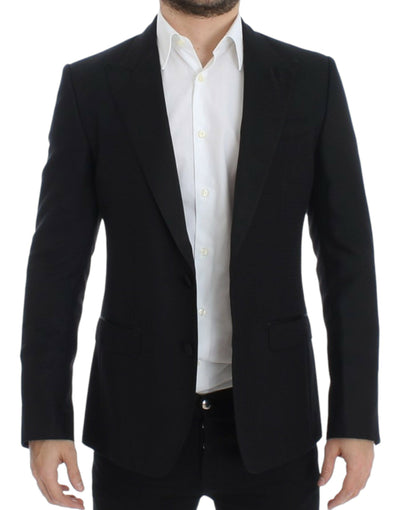 Black wool silk SICILIA blazer