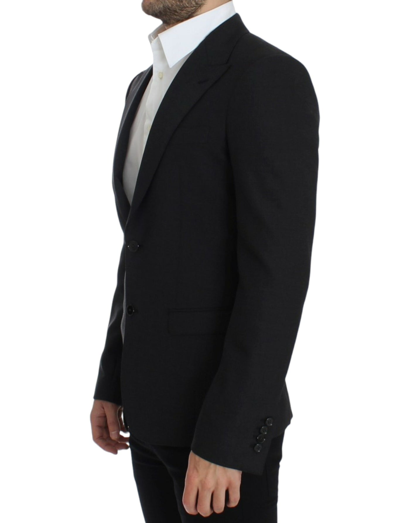 Gray wool slim fit blazer