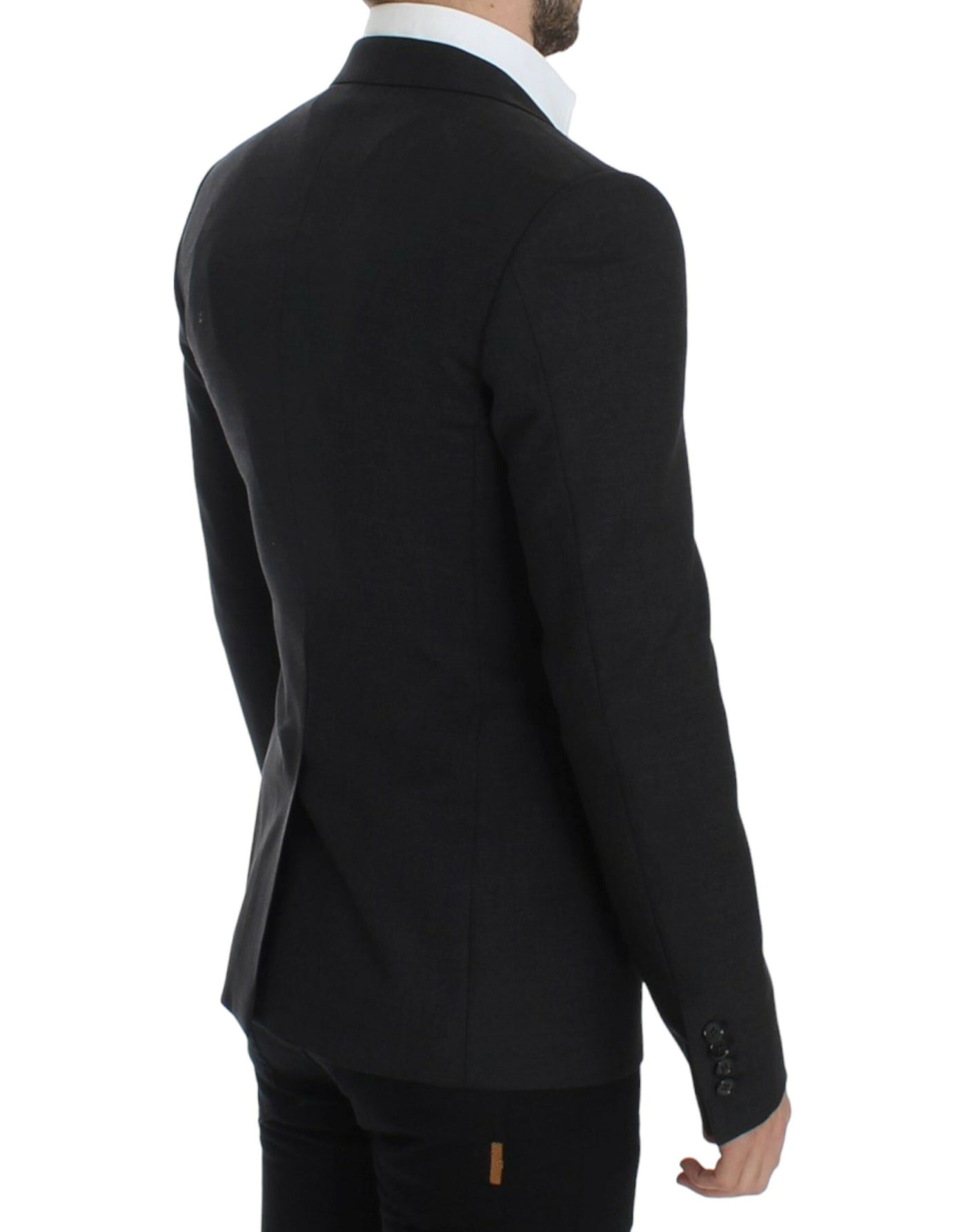 Gray wool slim fit blazer