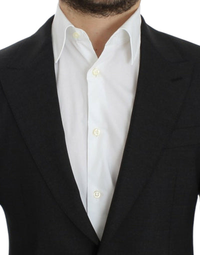 Gray wool slim fit blazer