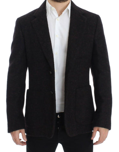 Bordeaux alpaga two button blazer