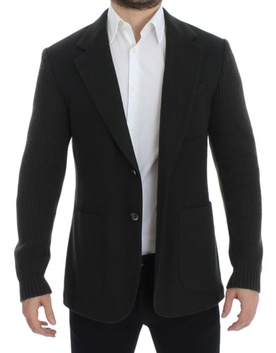 Green cashmere two button blazer