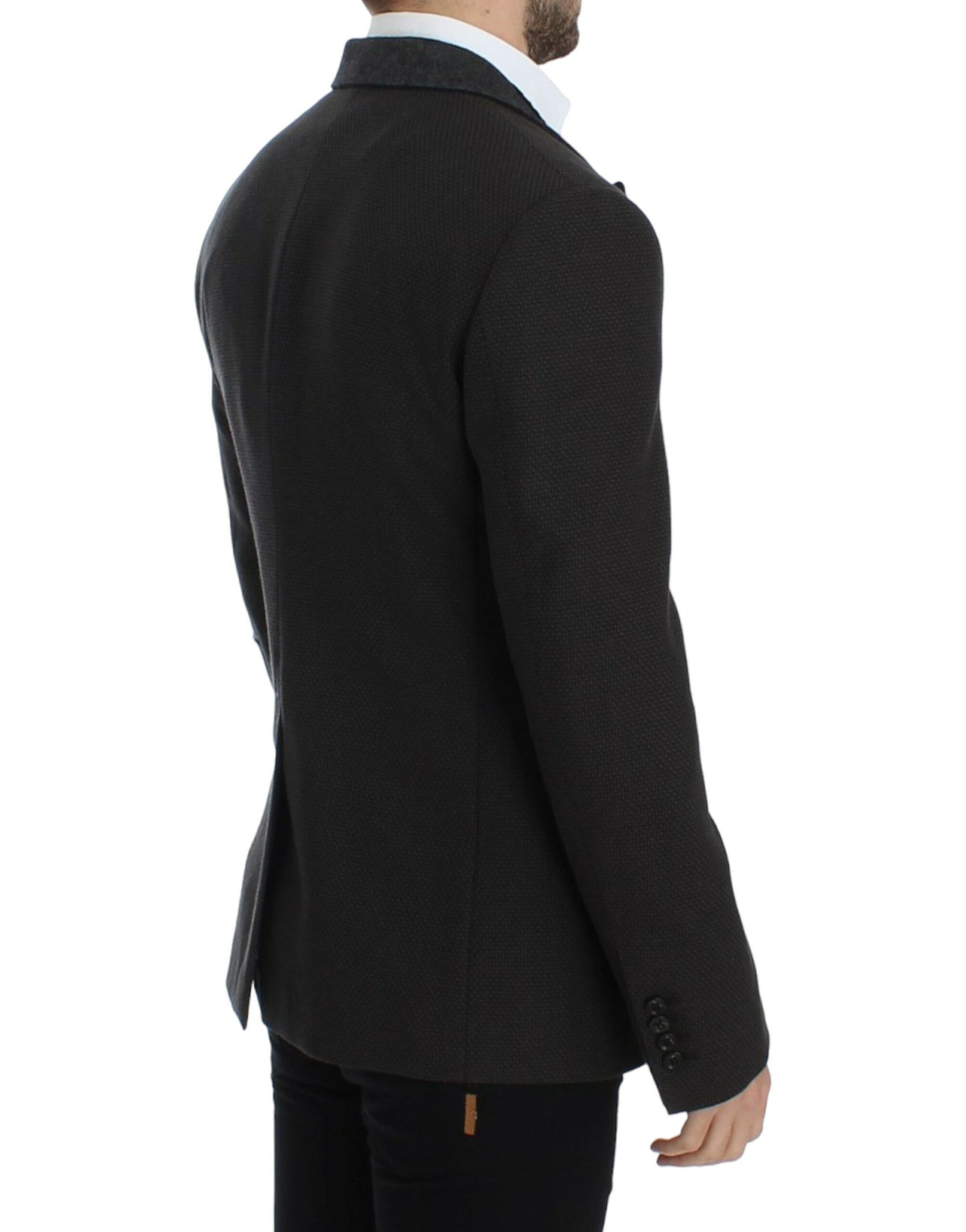 Brown wool slim fit blazer