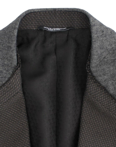 Brown wool slim fit blazer