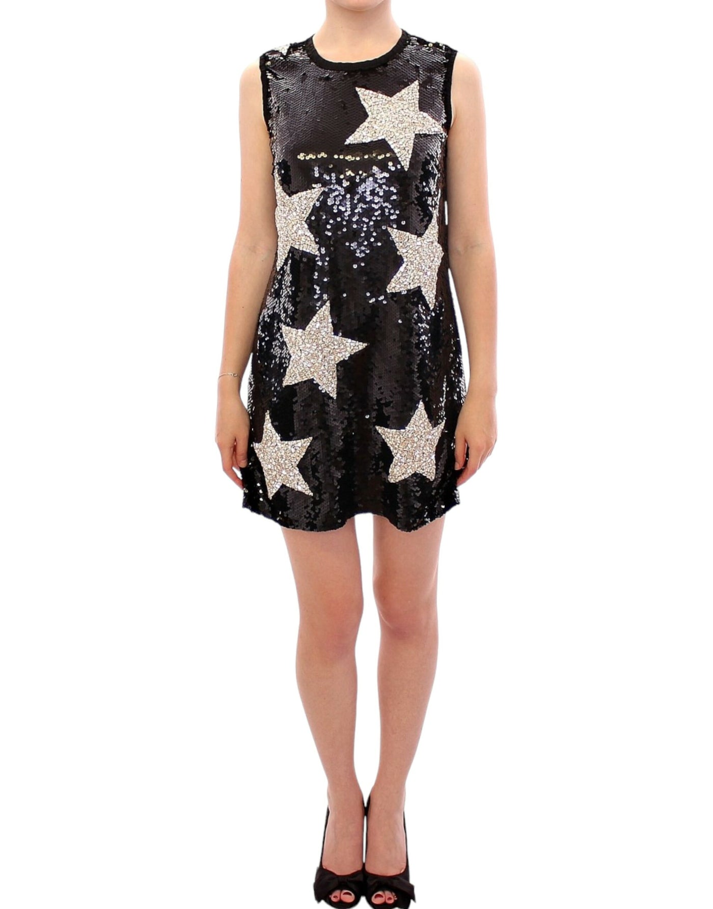 Masterpiece black crystal swarovski stars sheath dress