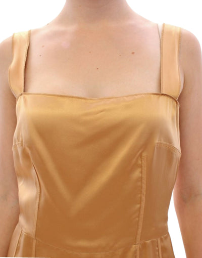 Bronze silk sheath dress