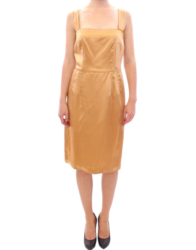 Bronze silk sheath dress