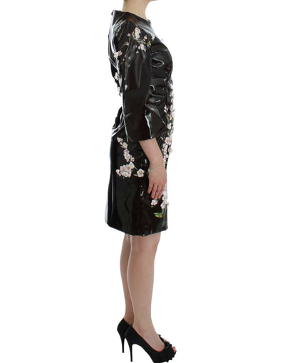 Black floral 3/4 Sleeve sheath dress