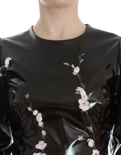 Black floral 3/4 Sleeve sheath dress