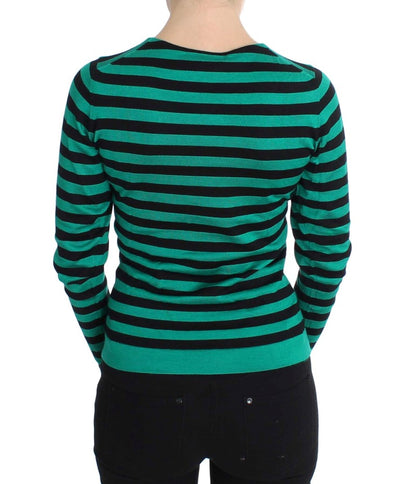 Green Black Silk Cashmere Sweater