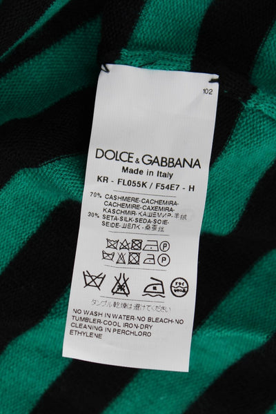 Green Black Silk Cashmere Sweater