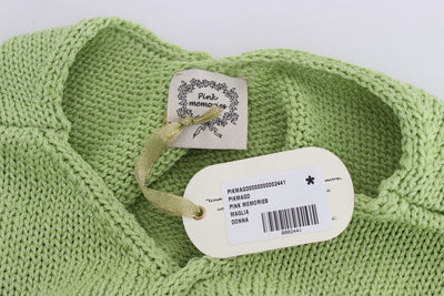 Green Cotton Blend Knitted Sweater