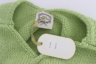 Green Cotton Blend Knitted Sweater