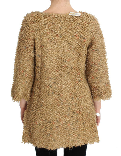 Beige Wool Blend Cape Sweater