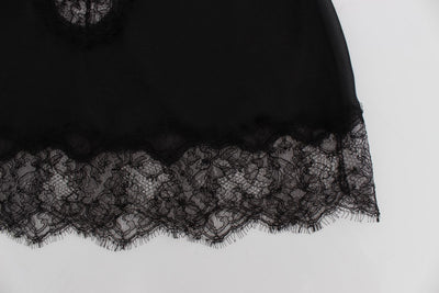 Black Silk Lace Babydoll Lingerie Top