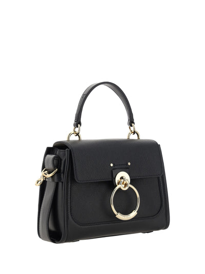 Black Calf Leather Tess Handbag