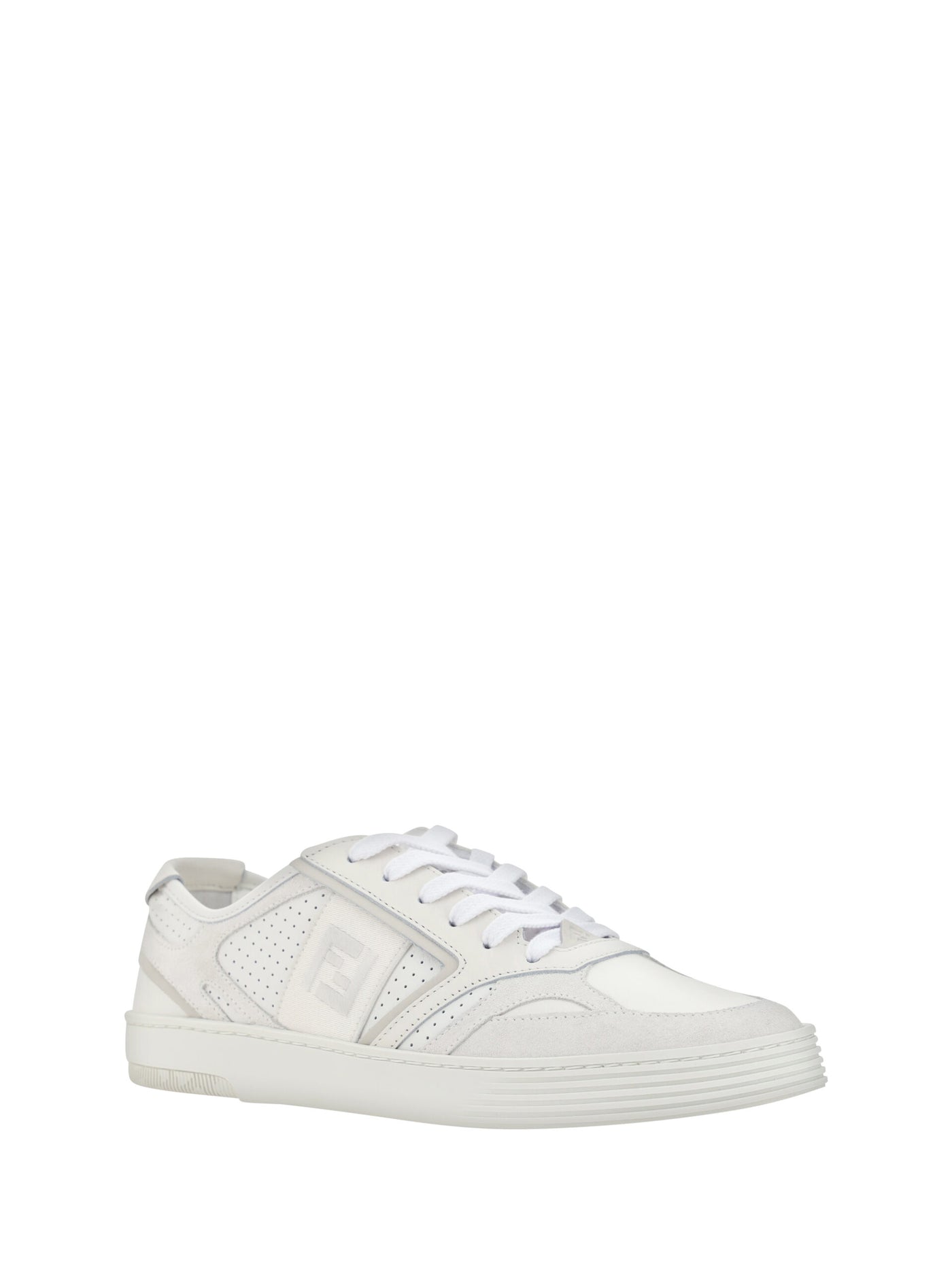 White Calf Leather Low Top Sneakers