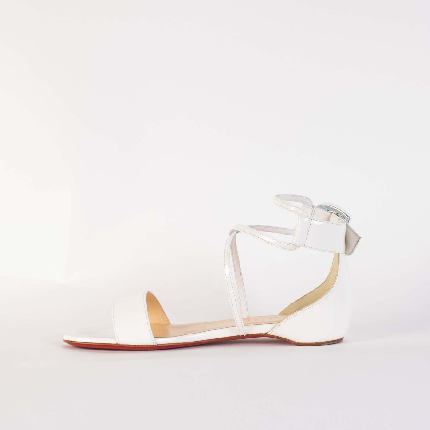 Choca White Leather Sandals