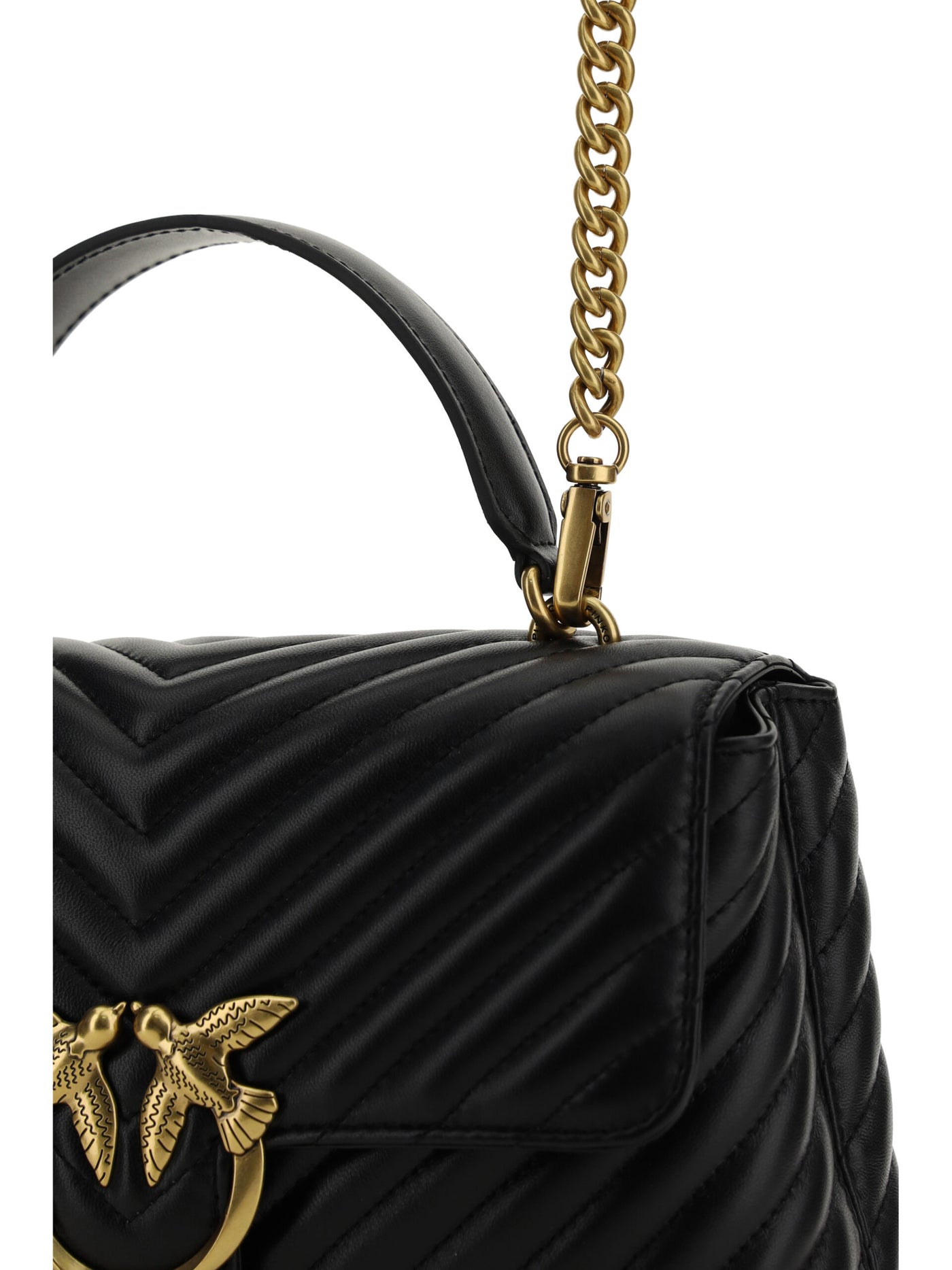 Black Calf Leather Love Lady Handbag