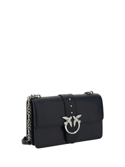 Black Leather Love One Classic Shoulder Bag