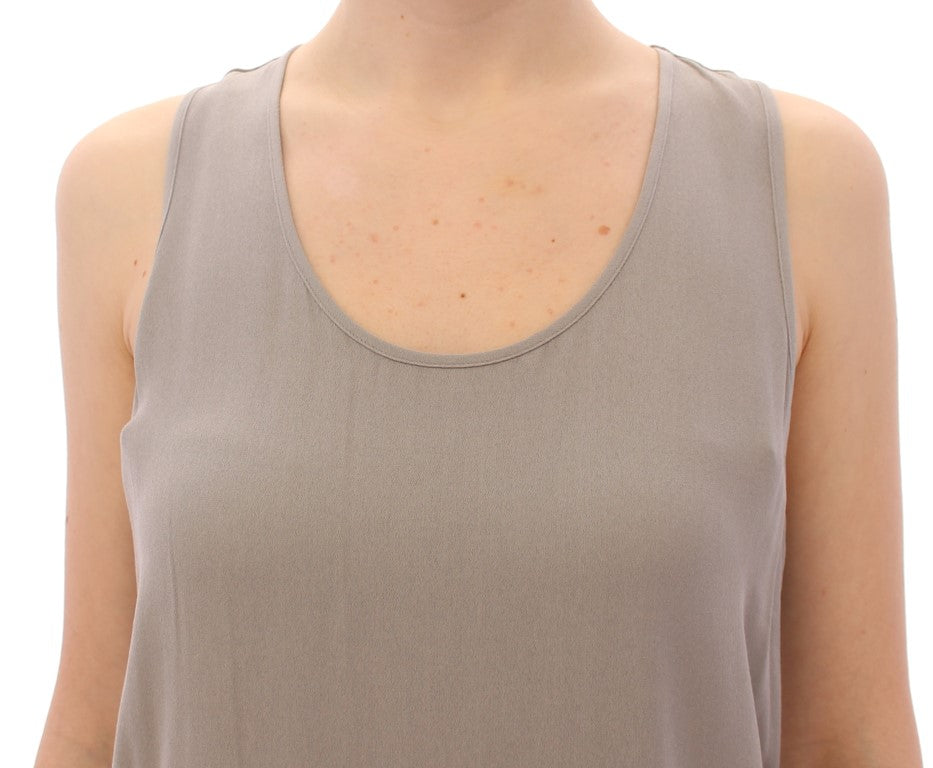 Gray Viscose Tank Top Shirt Blouse