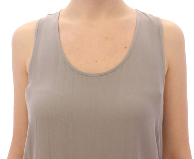 Gray Viscose Tank Top Shirt Blouse