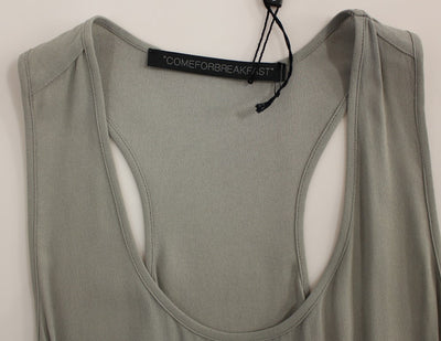 Gray Viscose Tank Top Shirt Blouse