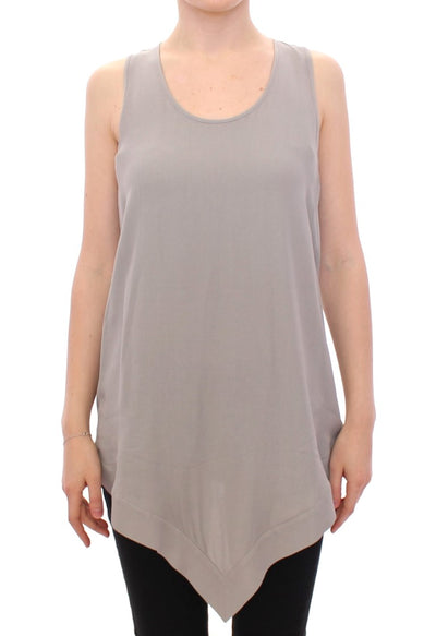 Gray Viscose Tank Top Shirt Blouse