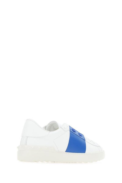 White Calf Leather Open Sneakers