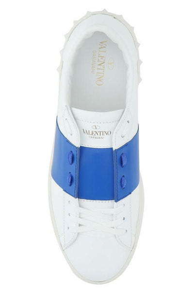 White Calf Leather Open Sneakers