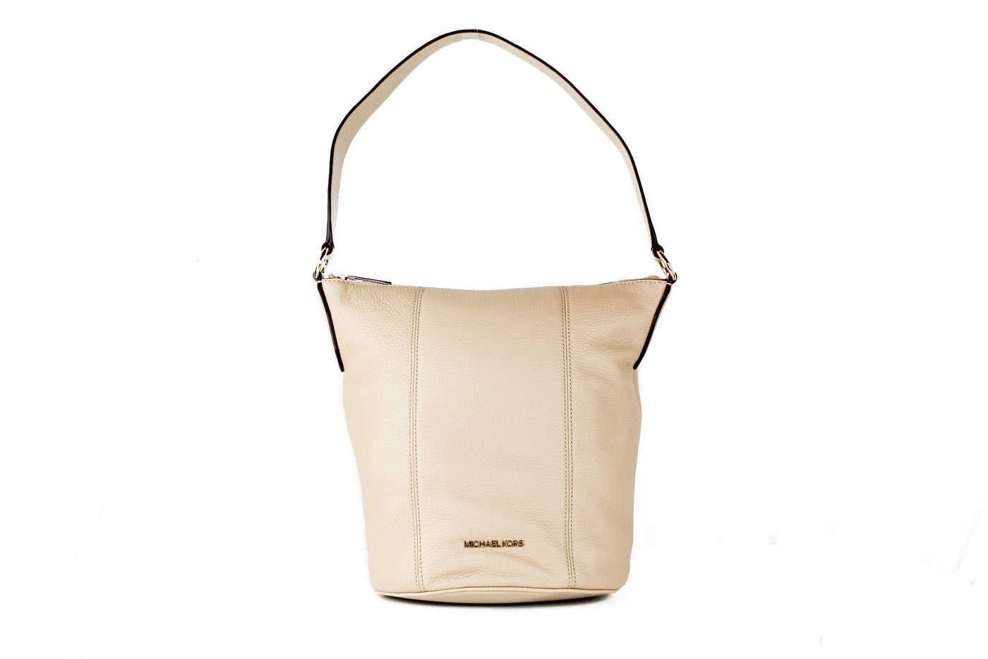 Brooke Bisque Leather Bucket Crossbody Handbag