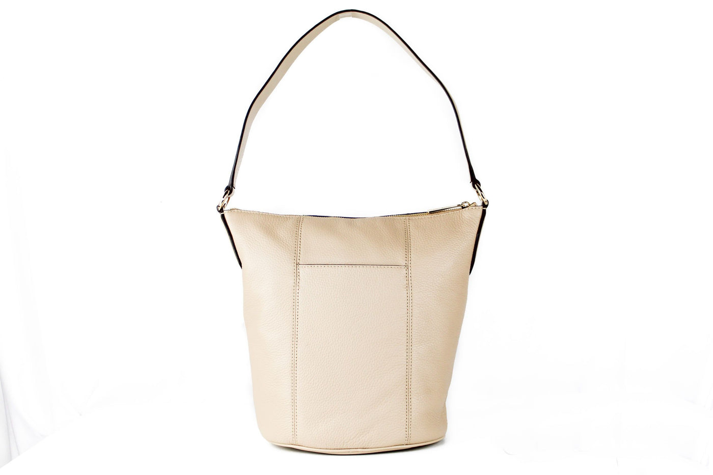 Brooke Bisque Leather Bucket Crossbody Handbag