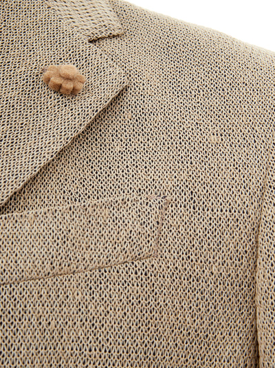 Beige Linen Deconstructed Jacket