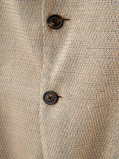 Beige Linen Deconstructed Jacket