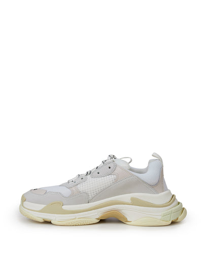 White Mesh Triple S Sneakers