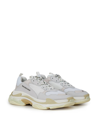 White Mesh Triple S Sneakers