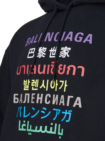 Black Hooded Sweatshirt with Colored Logo