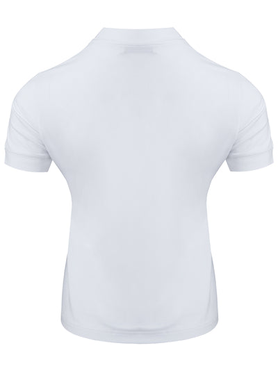 White Viscose T-Shirt with Black Logo