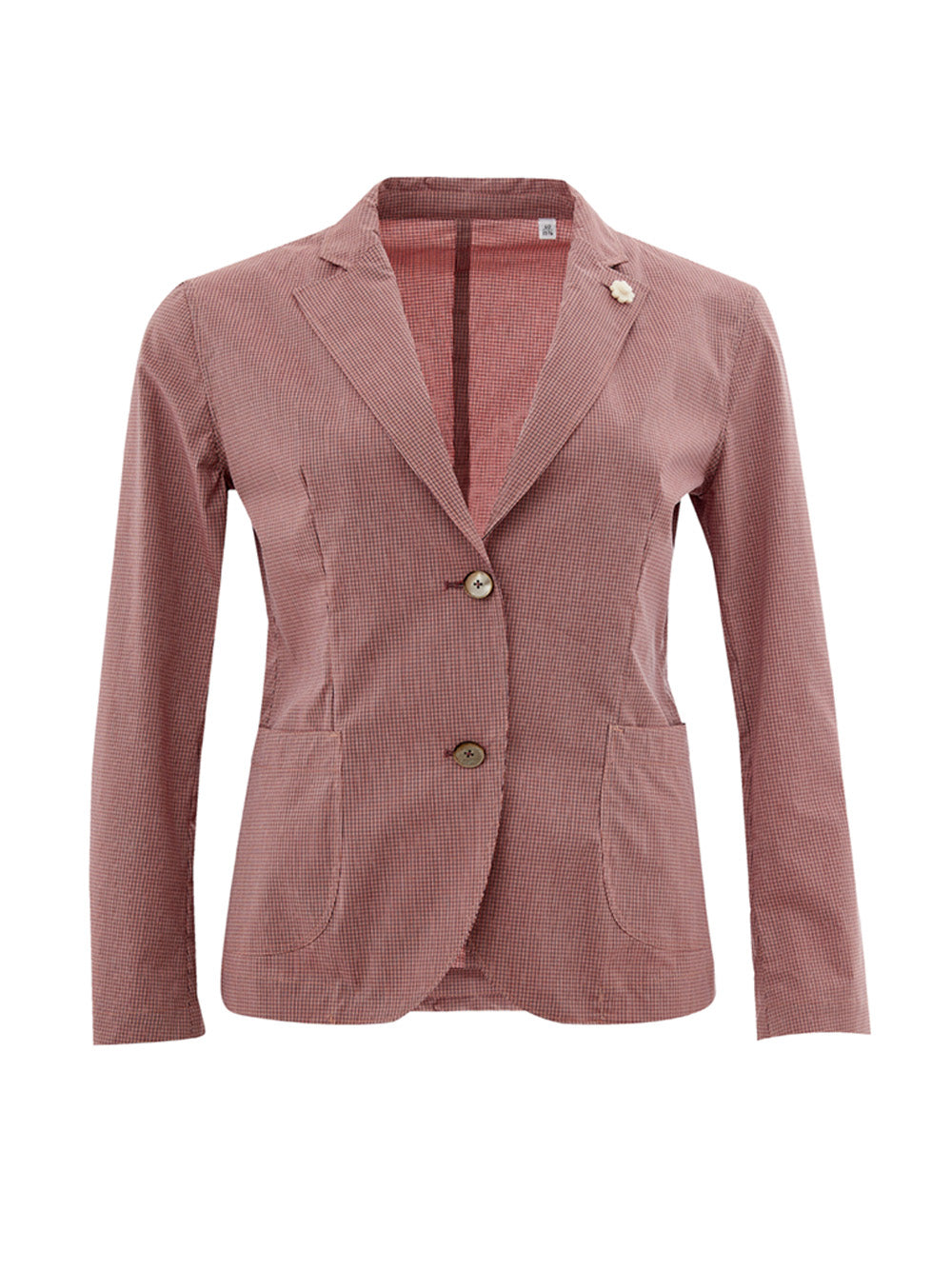 Pink Micro Check Two Button Jacket