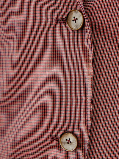 Pink Micro Check Two Button Jacket