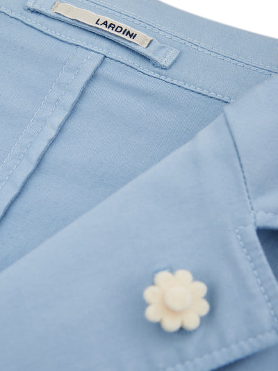 Light Blue Two Bottons Cotton Jacket