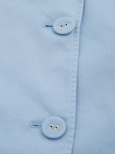 Light Blue Two Bottons Cotton Jacket