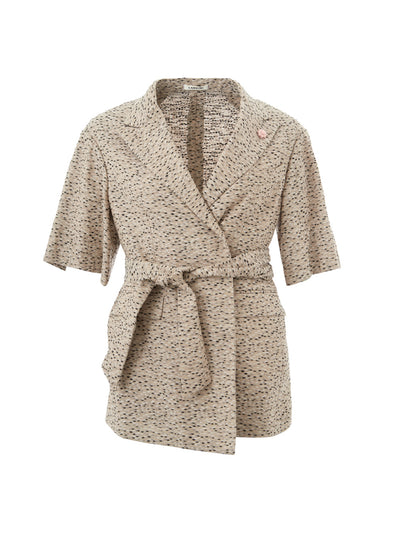 Beige Linen Dressing Gown Jacket