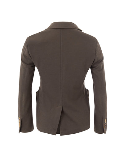 Taupe Two Bottons Cotton Jacket