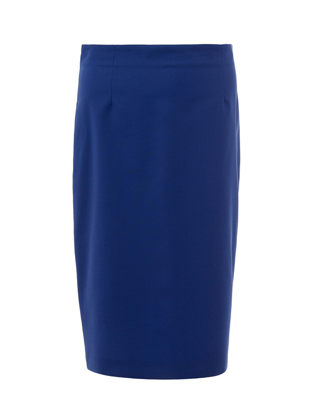 Blue Pencil Skirt in Wool