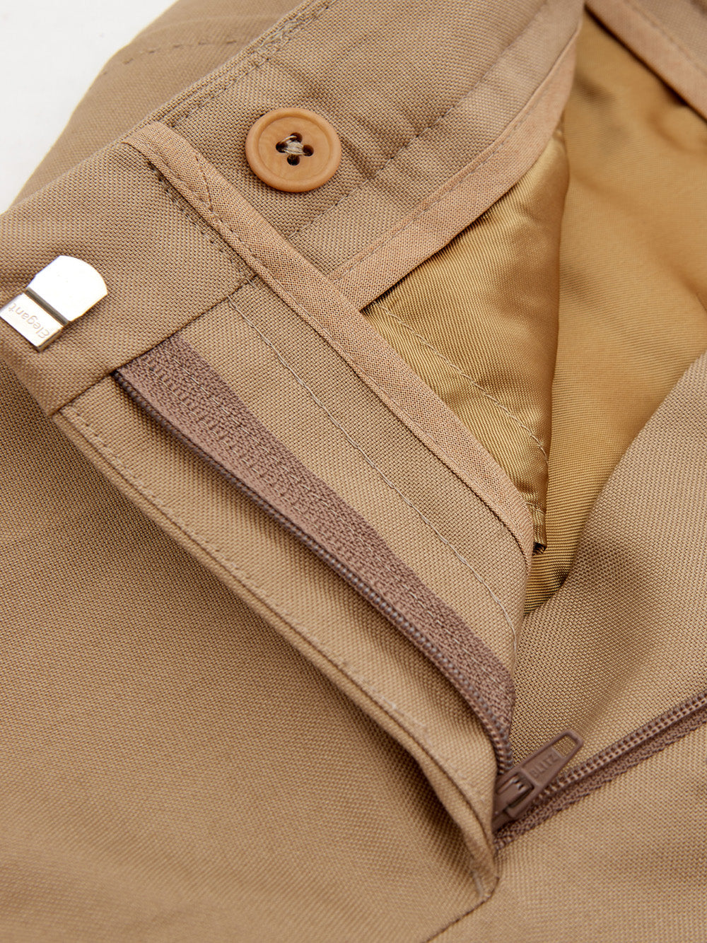 Beige Cotton Chino Trousers